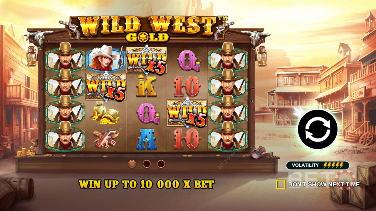 Phần thưởng biểu tượng Wild giúp thanh toán bằng Wild West Gold