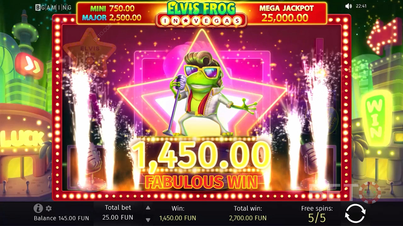 Trở thành siêu sao lớn tiếp theo của Las Vegas trong Máy đánh bạc Elvis Frog Casino mới