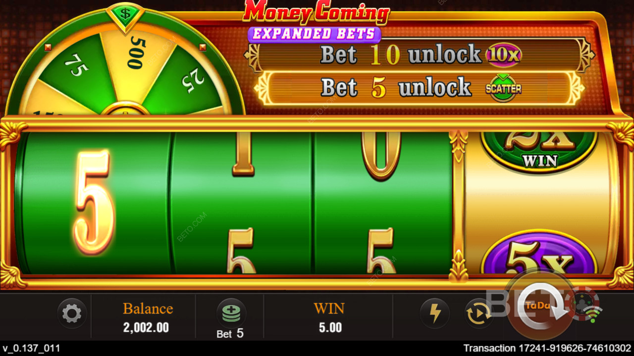 Cách chơi cược mở rộng Money Coming của TaDa Gaming