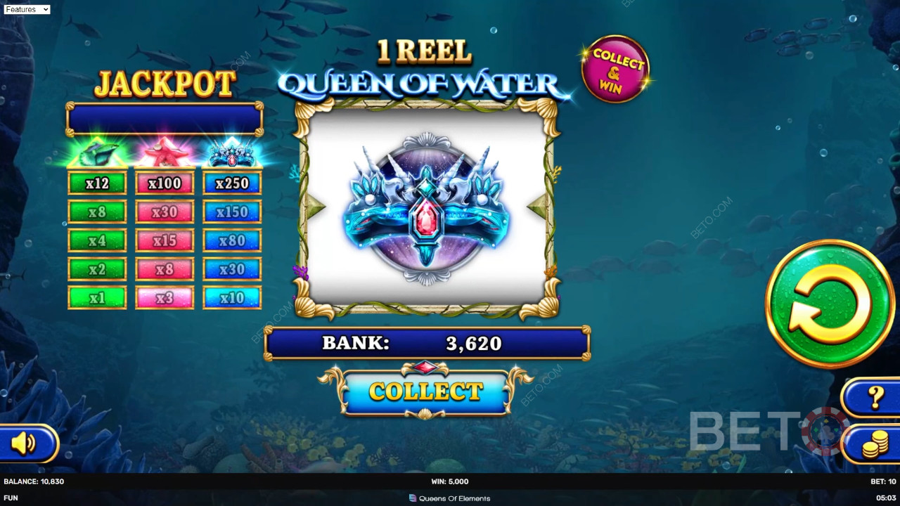 Đánh giá 1 Reel Queen of Water của BETO Slots