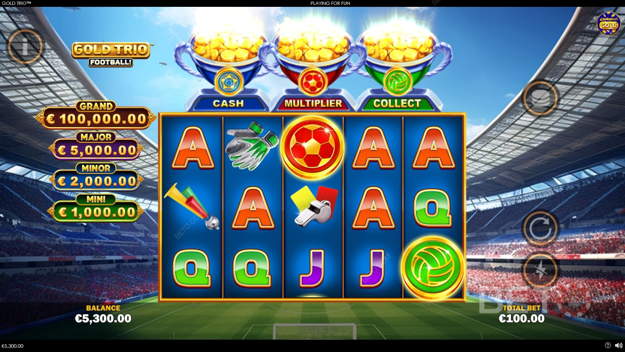 Gold Trio: Bóng đá! Đánh giá của BETO Slots
