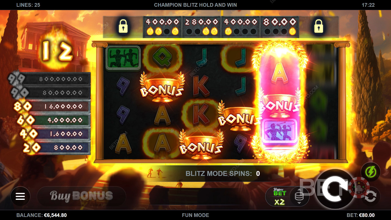 Đánh giá Champion Blitz Hold and Win của BETO Slots
