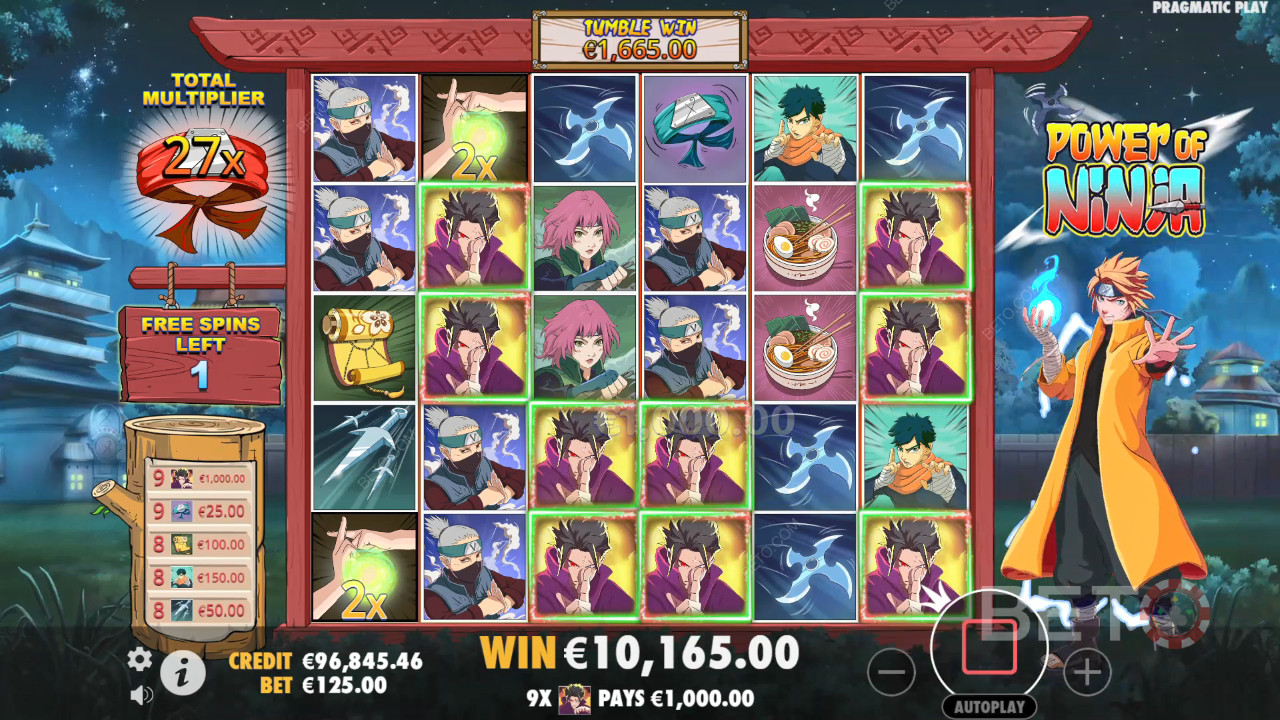 Các tính năng thưởng được giải thích trong Power of Ninja của Pragmatic Play