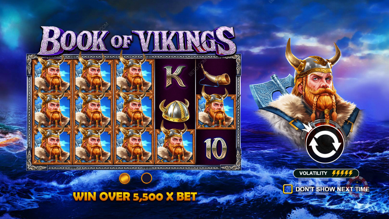 Giành phần thưởng trị giá lên tới 5.500 lần số tiền đặt cược trong trò chơi Book of Vikings rất dễ bay hơi