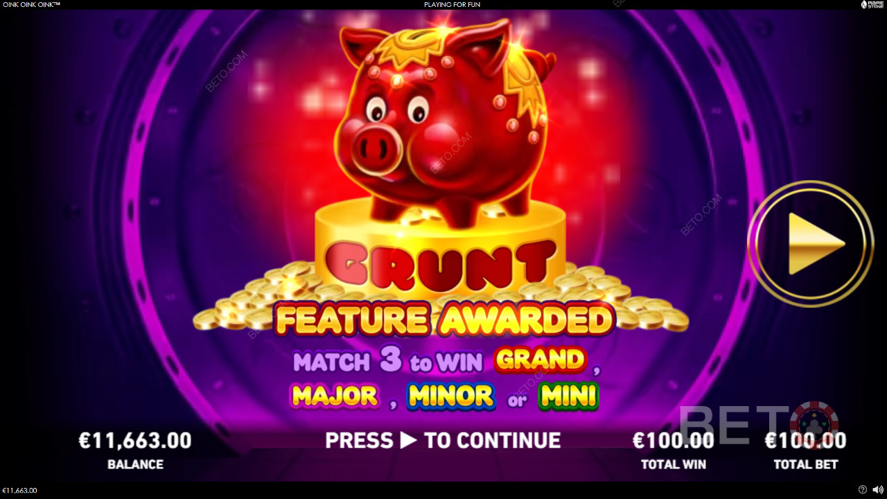 Giải thích về các tính năng thưởng trong Oink Oink Oink của Rarestone Gaming