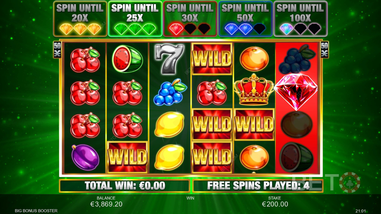 Thắng 833 lần tiền cược của bạn trong Máy đánh bạc Big Bonus Booster!