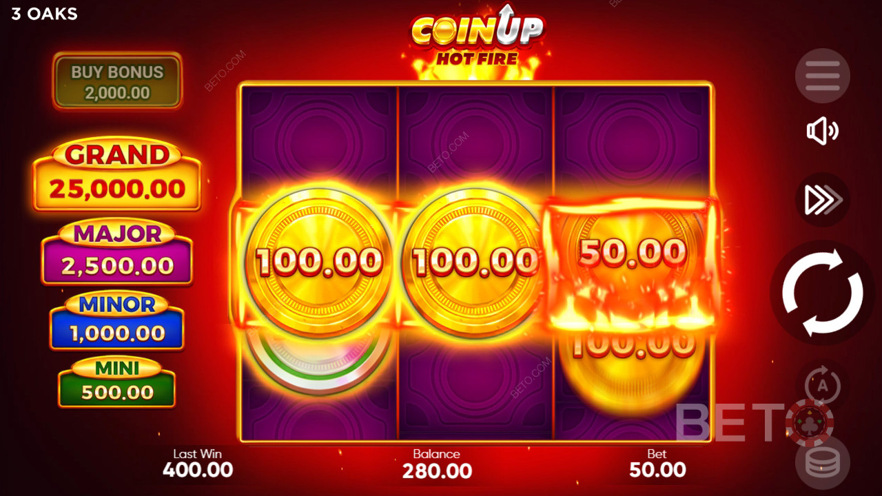 Đánh giá Coin Up: Hot Fire của BETO Slots