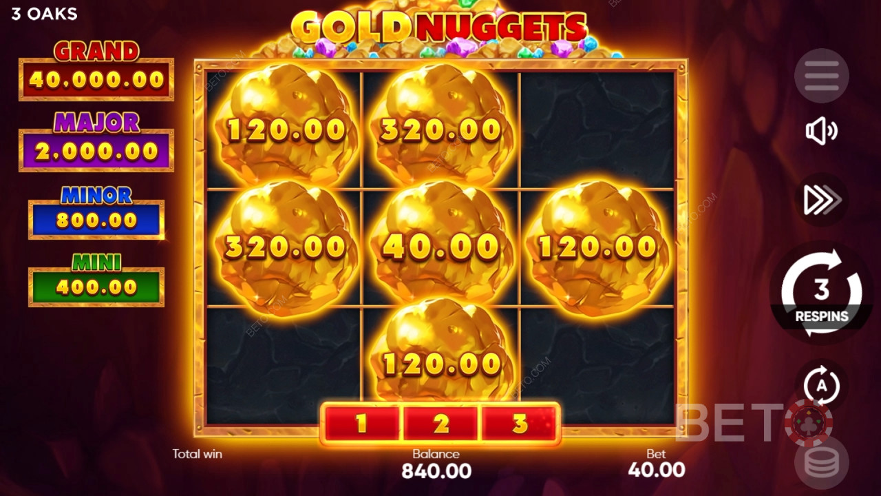 Đánh giá Gold Nuggets của BETO Slots