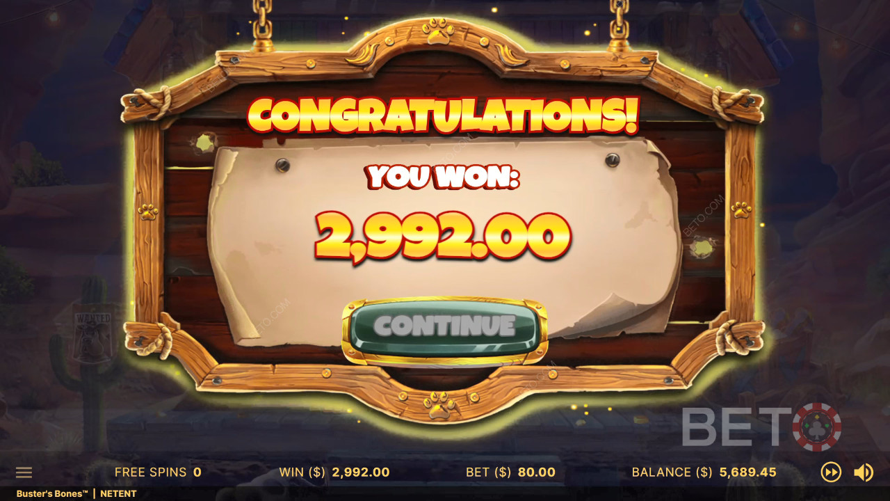 Thắng 973 lần tiền cược của bạn trong trò chơi video slot Buster