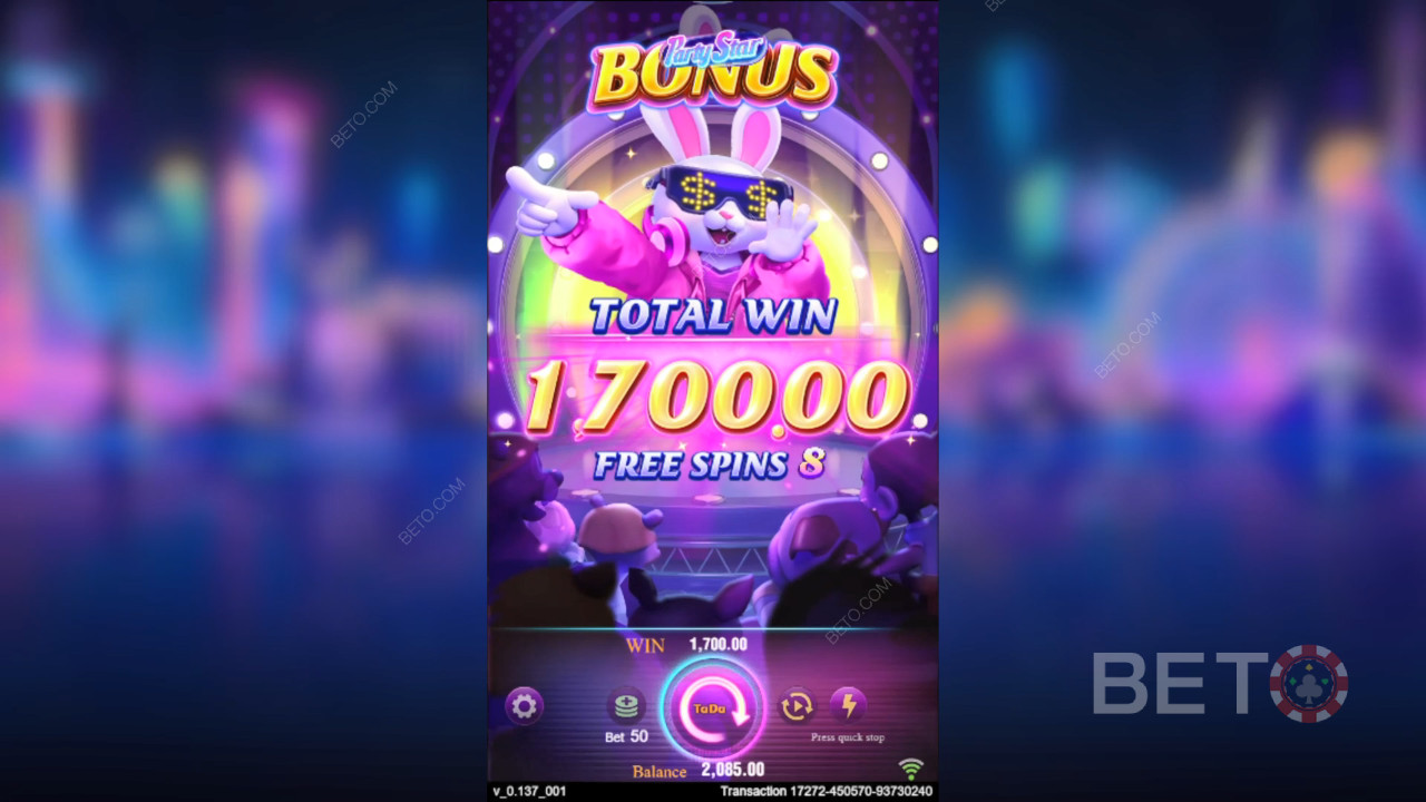 Giải thích về các tính năng thưởng trong Party Star của TaDa Gaming