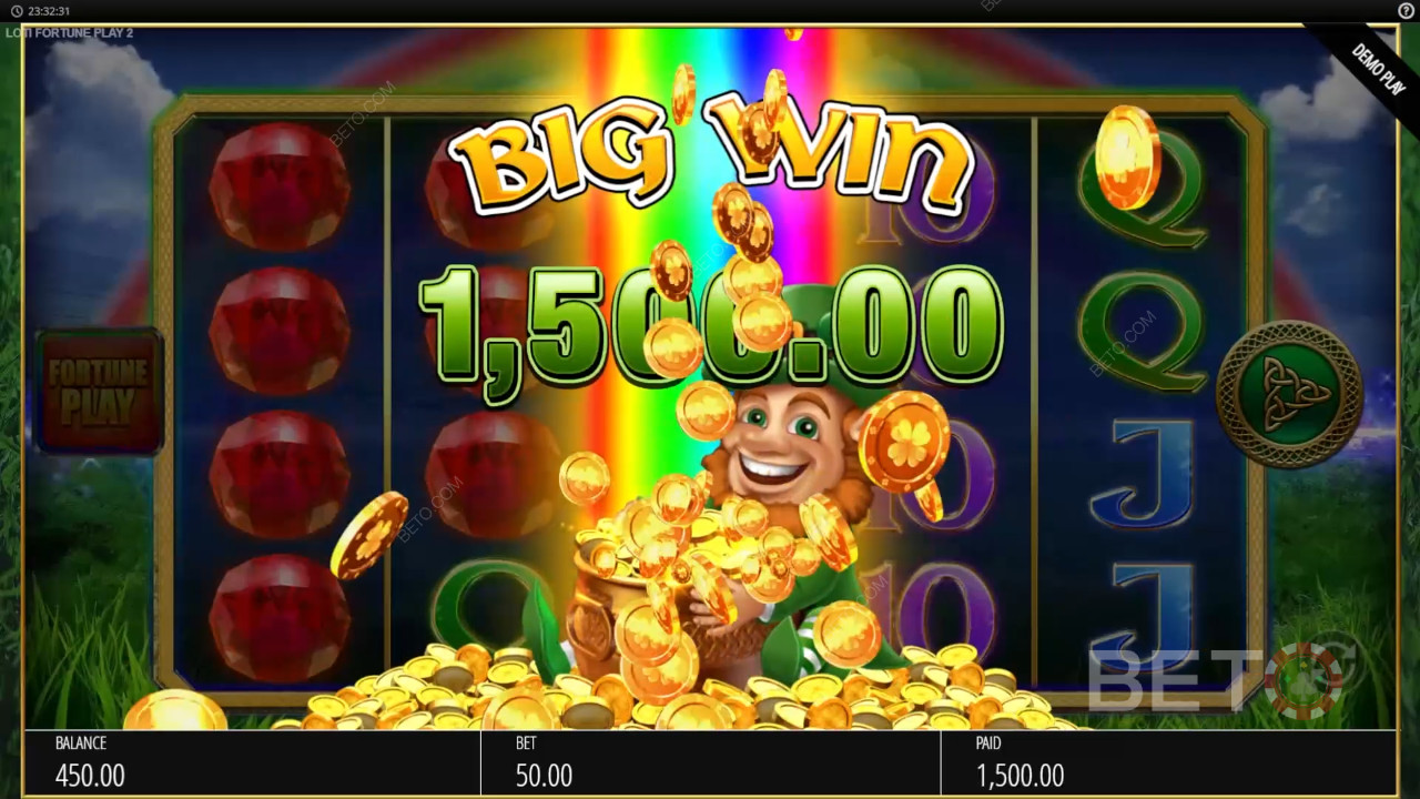 Thắng 50.000 lần tiền cược của bạn trong máy đánh bạc Luck O The Irish Fortune Spins 2!