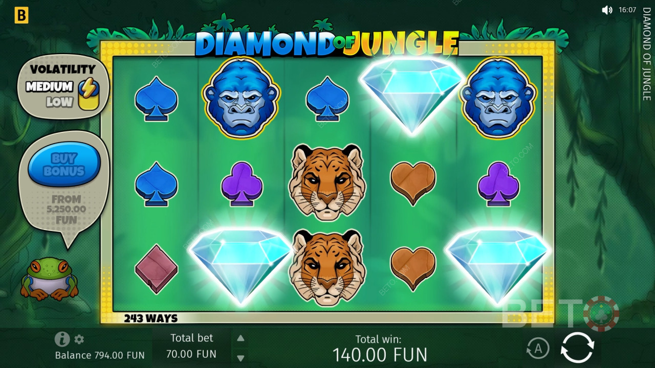 Đánh giá Diamond Of Jungle của BETO Slots