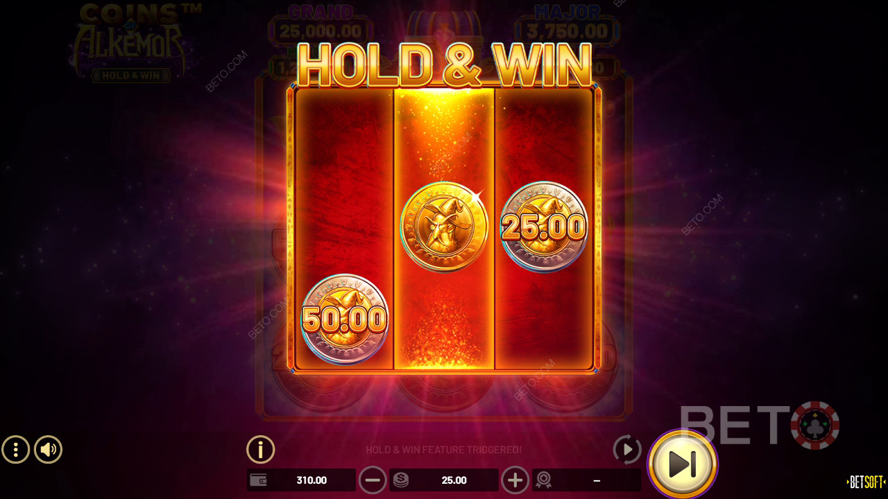 Cách chơi Coins of Alkemor của Betsoft – Giữ và thắng