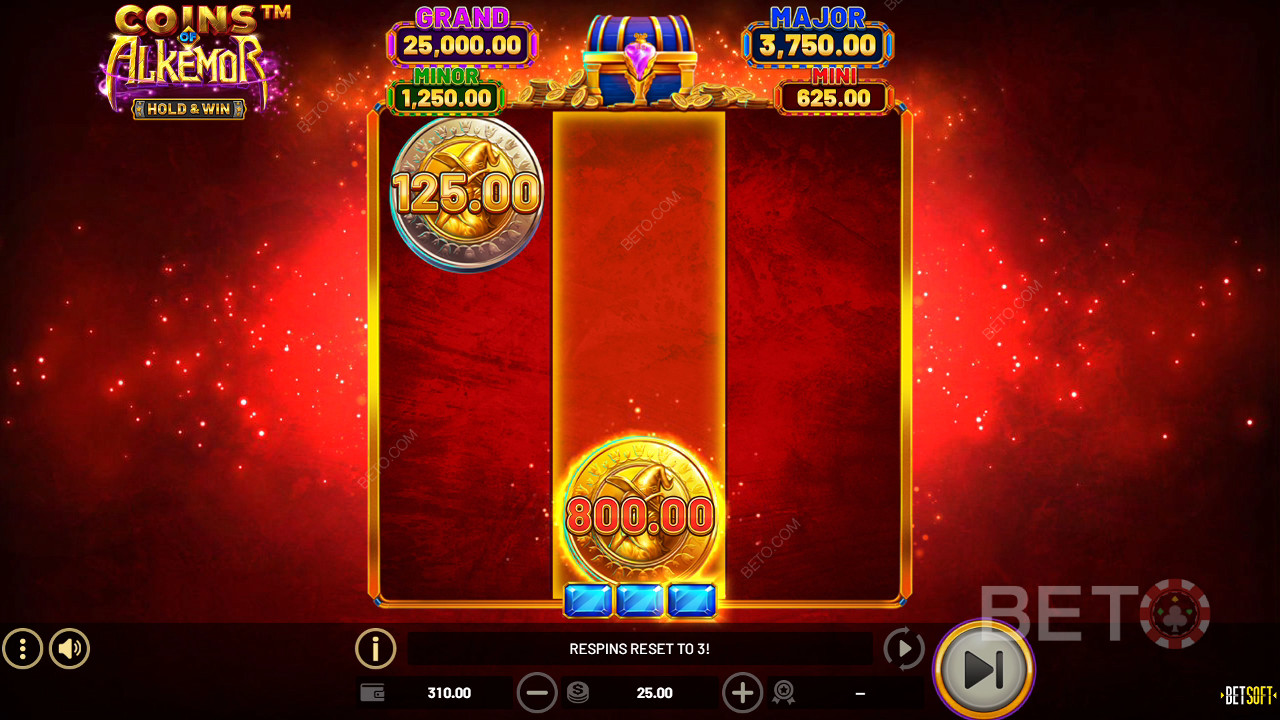 Thắng 3.600 lần tiền cược của bạn trong trò chơi Coins of Alkemor – Hold & Win Slot!
