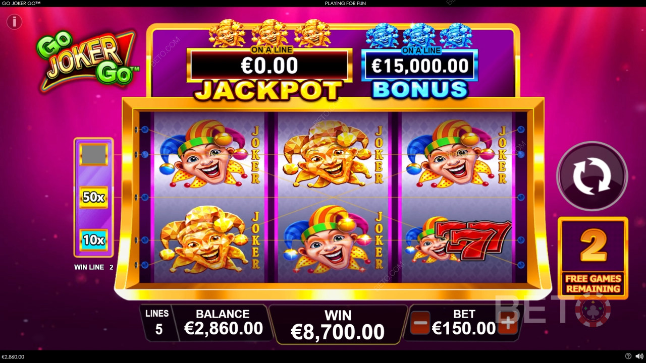 Thắng gấp 1.000 lần tiền cược của bạn trong Máy đánh bạc Go Joker Go!