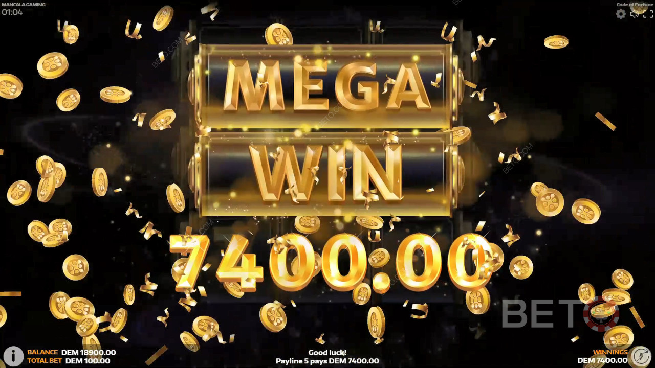 Giải thích về các tính năng thưởng trong Code of Fortune của Mancala Gaming