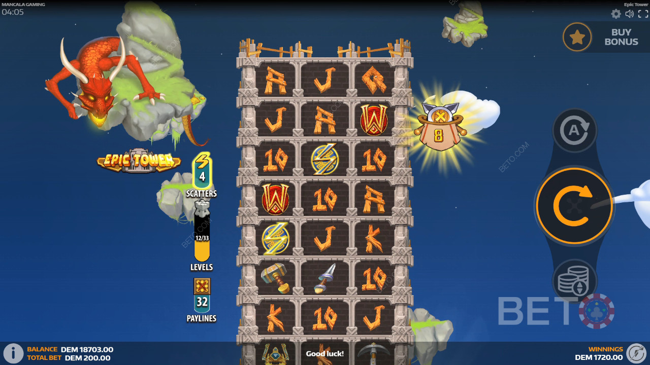 Đánh giá Epic Tower của BETO Slots
