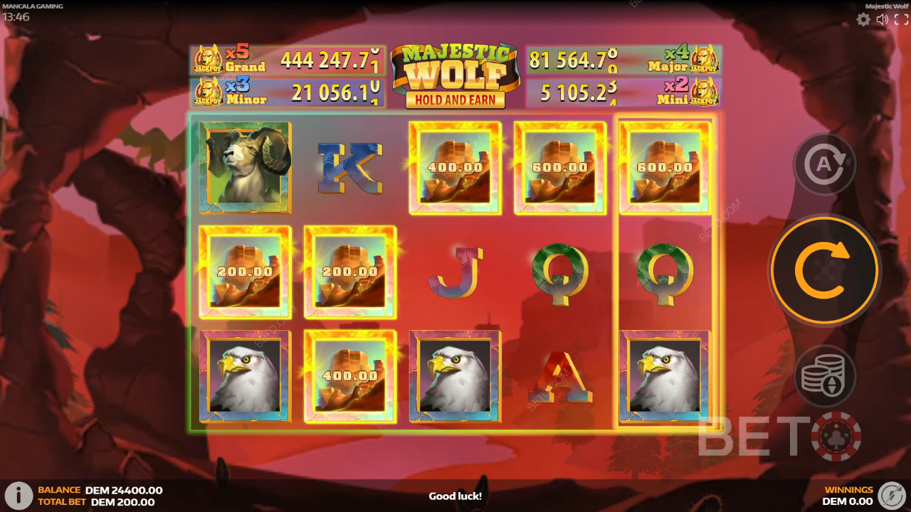 Đánh giá Majestic Wolf của BETO Slots