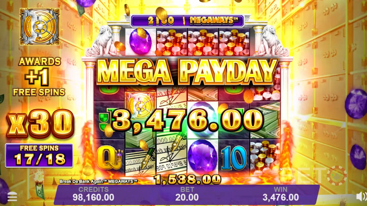 Mega Payday rất hào phóng tại Break Da Bank Again Megaways