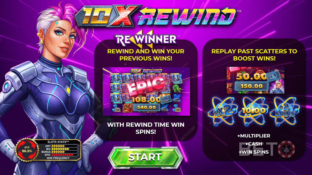 10x Rewind Khe tua lại cho phép bạn tua lại và tận hưởng những trận thắng trước đó của mình