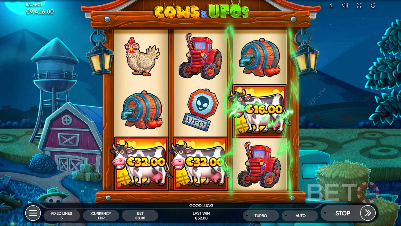 Đánh giá Cows & UFOs của BETO Slots