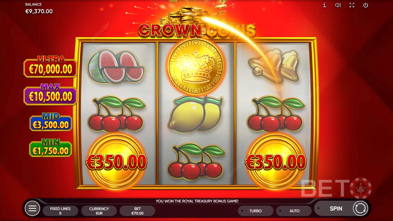 Đánh giá trò chơi Crown Coins của BETO Slots