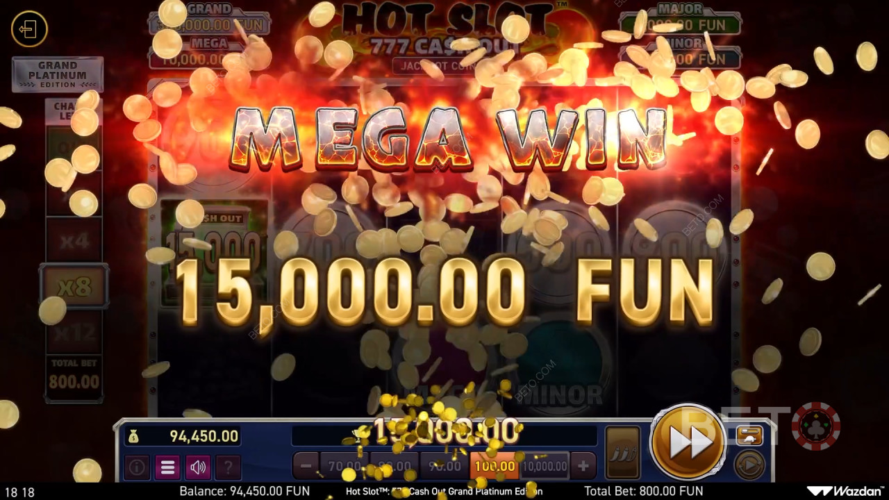 Thắng gấp 3.000 lần tiền cược của bạn trong trò chơi Hot Slot: 777 Cash Out Grand Platinum Edition Slot trực tuyến!