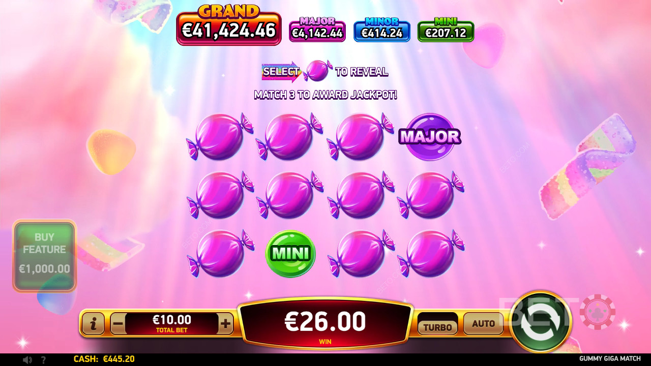 Thắng 18.997 lần tiền cược của bạn trong trò chơi Gummy Giga Match Slot trực tuyến!