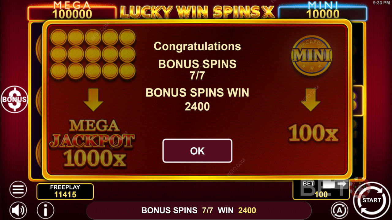 Các tính năng thưởng được giải thích trong Lucky Win Spins X của 1spin4win