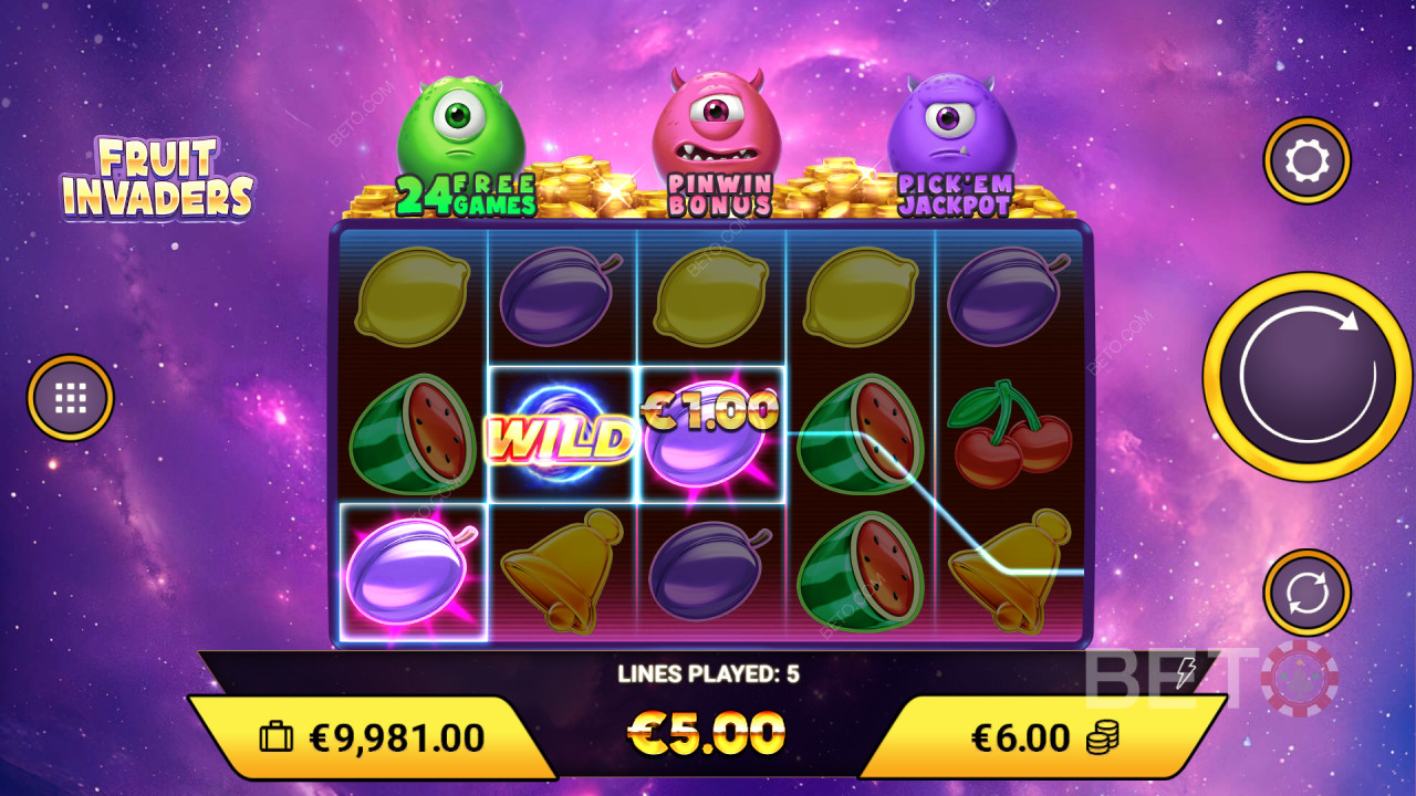 Cách chơi Fruit Invaders của Amigo Gaming