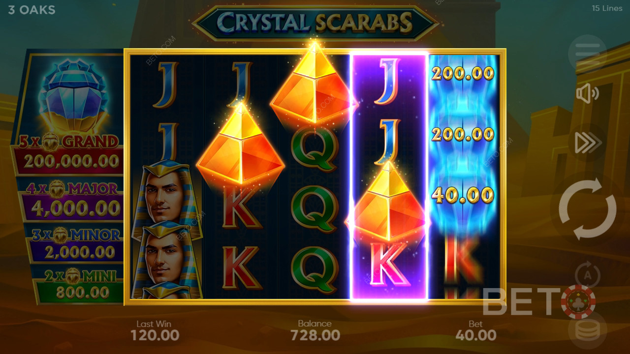 Đánh giá Crystal Scarabs của BETO Slots
