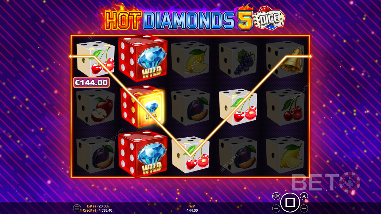 Đánh giá Hot Diamonds 5 Dice của BETO Slots