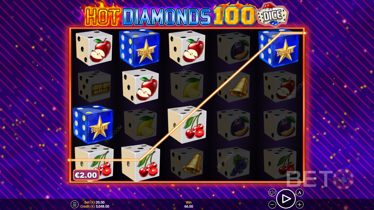 Đánh giá Hot Diamonds 100 Dice của BETO Slots