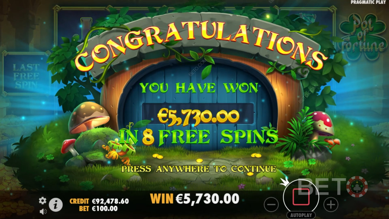 Thắng 5.000 lần tiền cược của bạn trong máy đánh bạc Pot of Fortune!