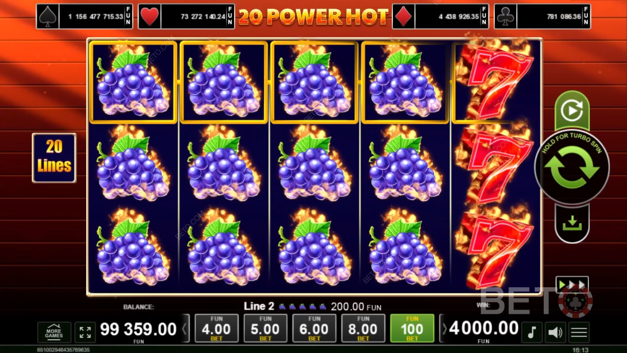 Đánh giá 20 Power Hot của BETO Slots