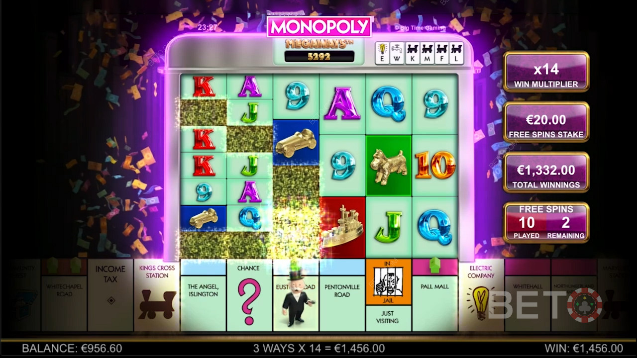 Trò chơi lấp lánh của Monopoly Megaways