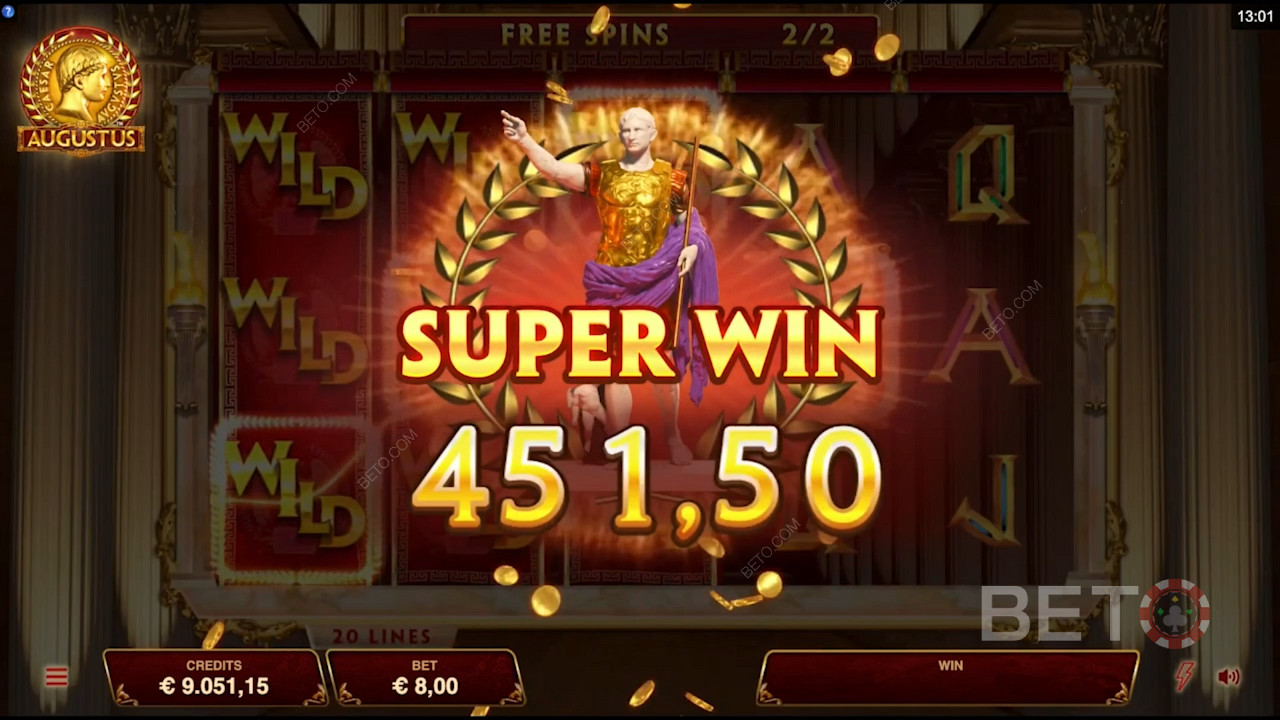 Đạt được siêu chiến thắng khi đánh bạc trên Augustus
