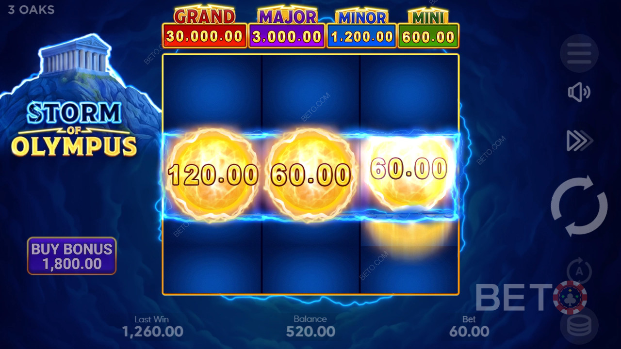 Đánh giá trò chơi Storm of Olympus của BETO Slots