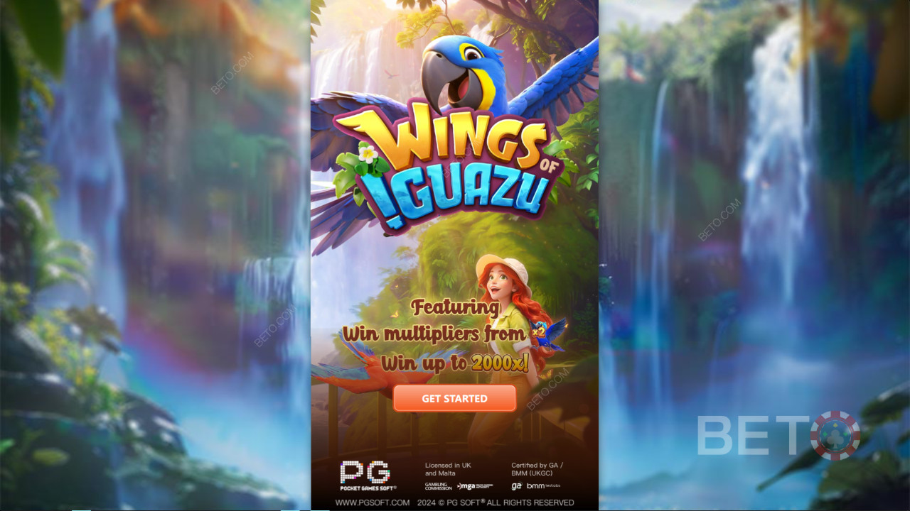 Thắng 2.000 lần tiền cược của bạn trong trò chơi đánh bạc trực tuyến Wings of Iguazu!