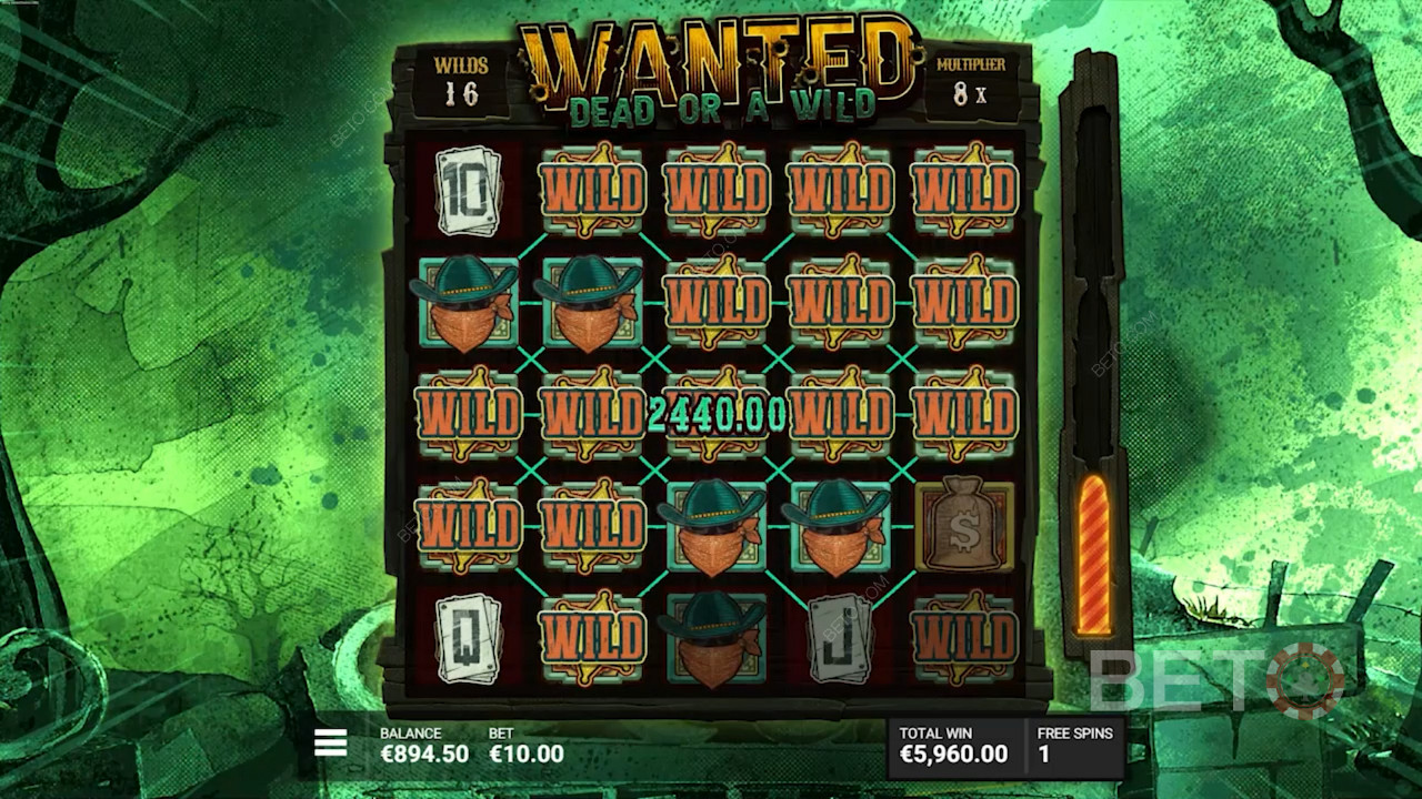 Lưới trò chơi rộng được cung cấp trong Wanted Dead or a Wild