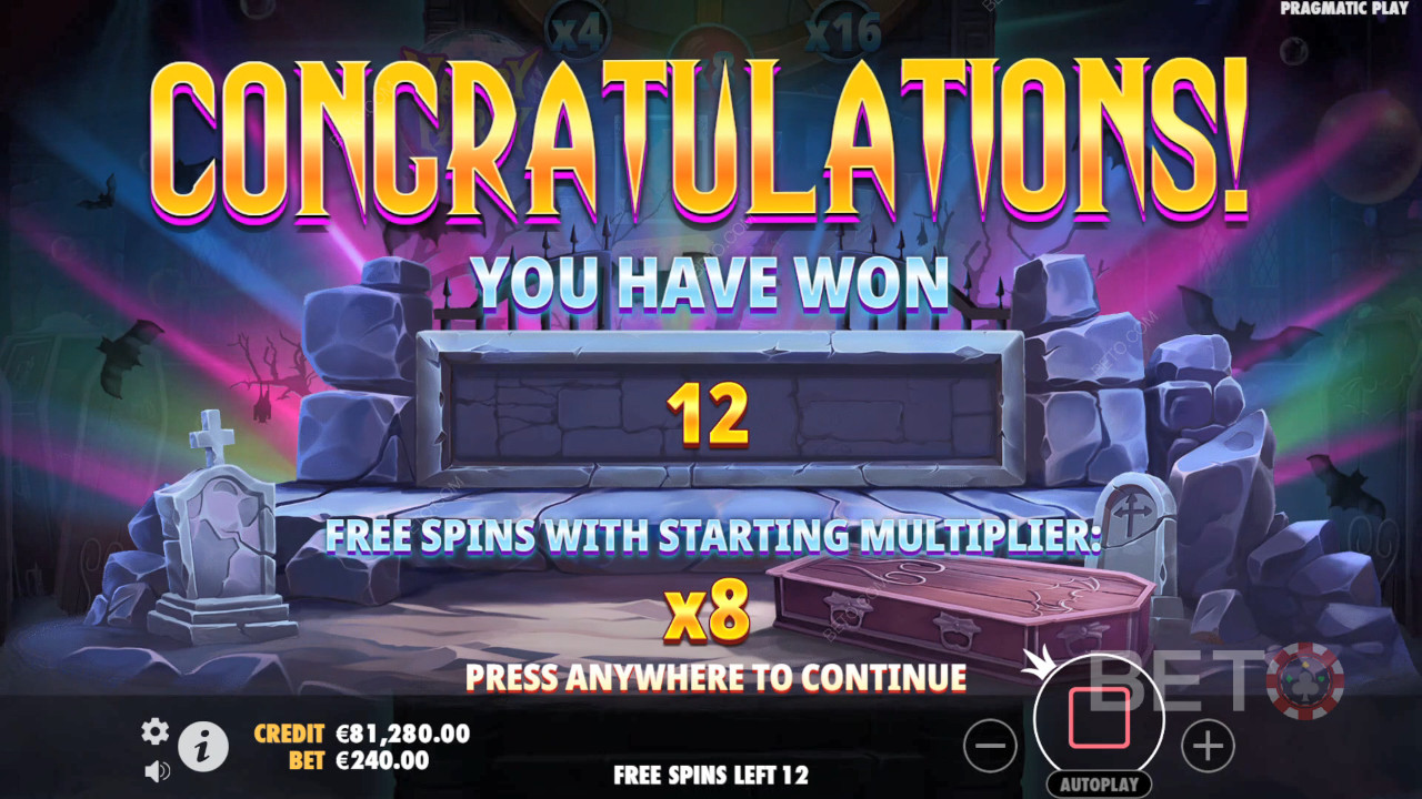 Thắng 5.000 lần tiền cược của bạn trong trò chơi Vampy Party Slot trực tuyến!
