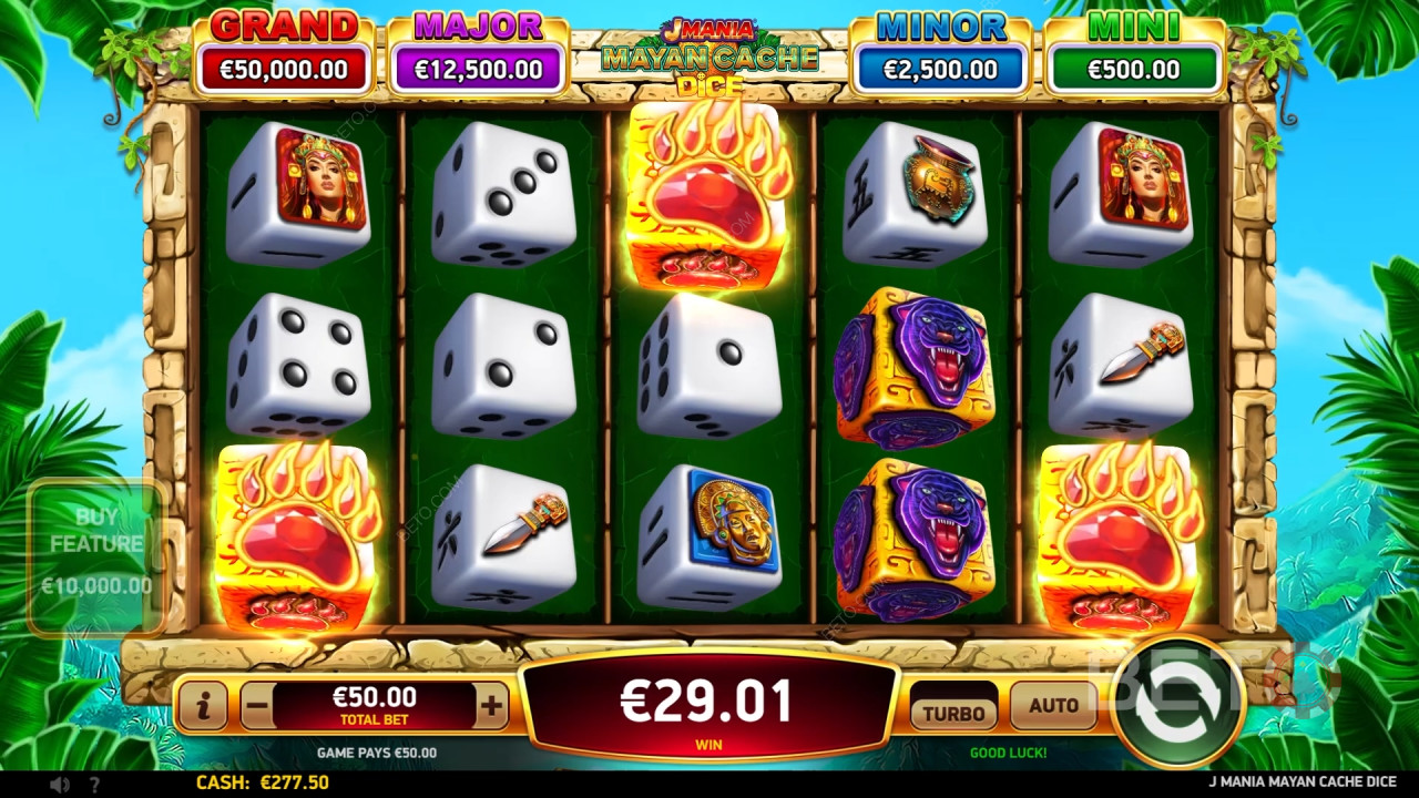 Đánh giá J Mania Mayan Cache Dice của BETO Slots
