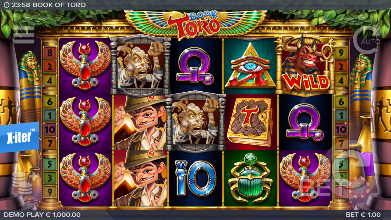 Thưởng thức một số trò chơi Wilds, Respins và Spins miễn phí trong máy đánh bạc Book of Toro