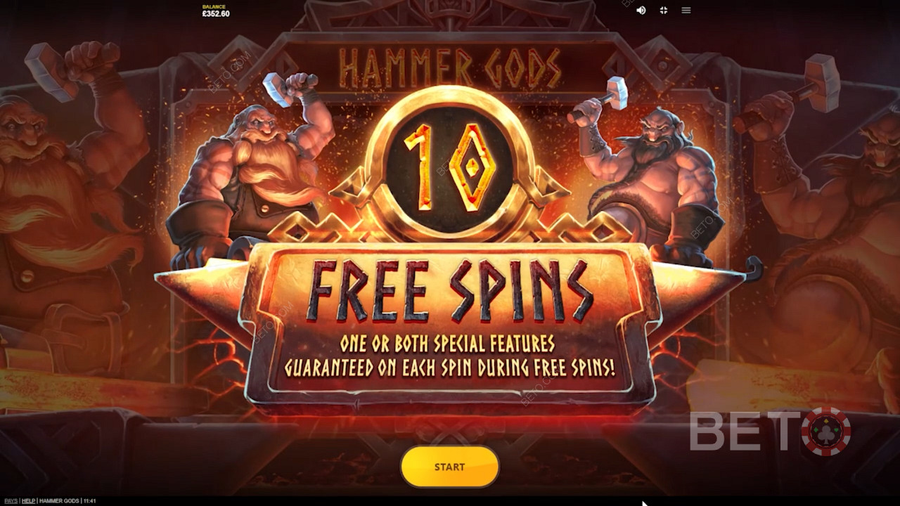 Tận hưởng 10 vòng quay miễn phí trong máy đánh bạc Hammer Gods