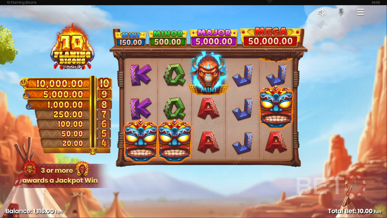 Đánh giá 10 Flaming Bisons của BETO Slots