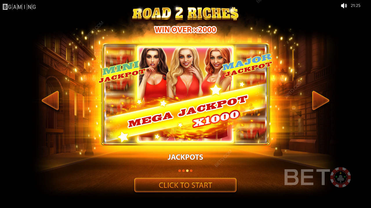 Giải Jackpot Mega của Road 2 Riches trị giá 1.000 lần