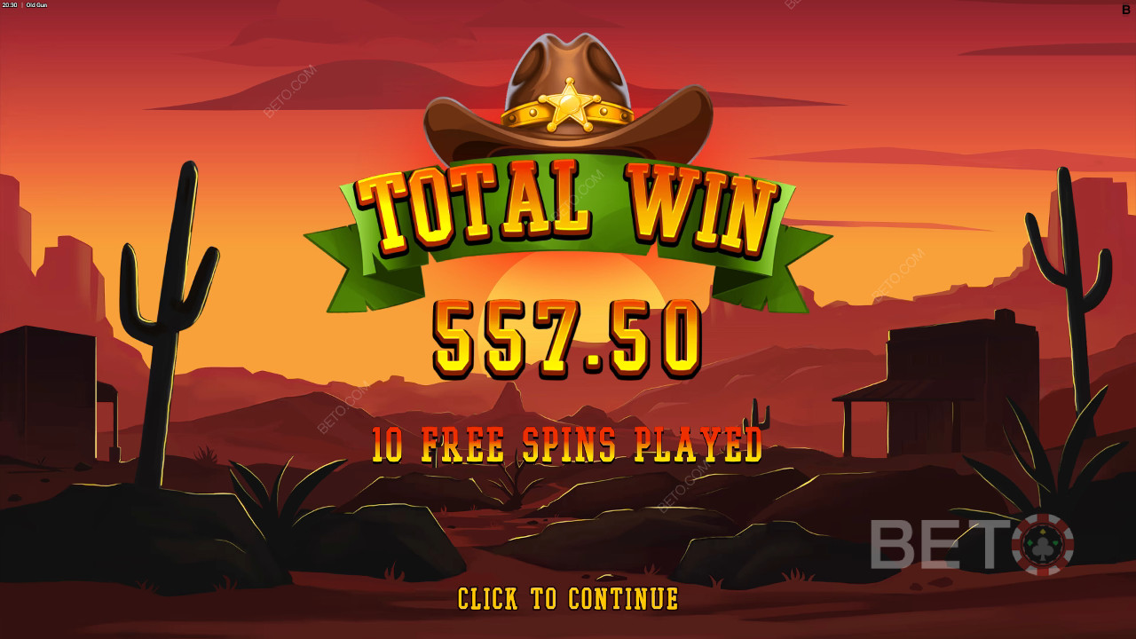 Thắng 12.500 lần tiền cược của bạn trong trò chơi Old Gun Slot!