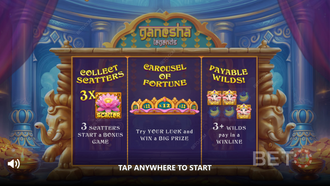 Giải thích về các tính năng thưởng trong Ganesha Legends của Gamebeat