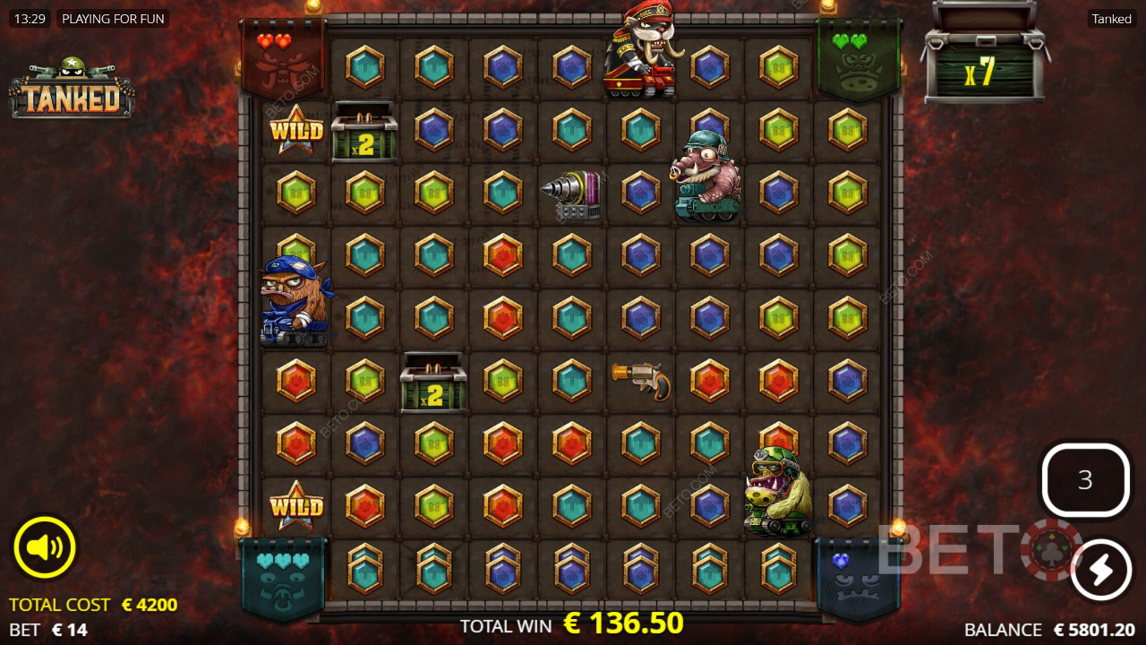 Thắng 25.000 lần tiền cược của bạn trong máy đánh bạc Tanked!