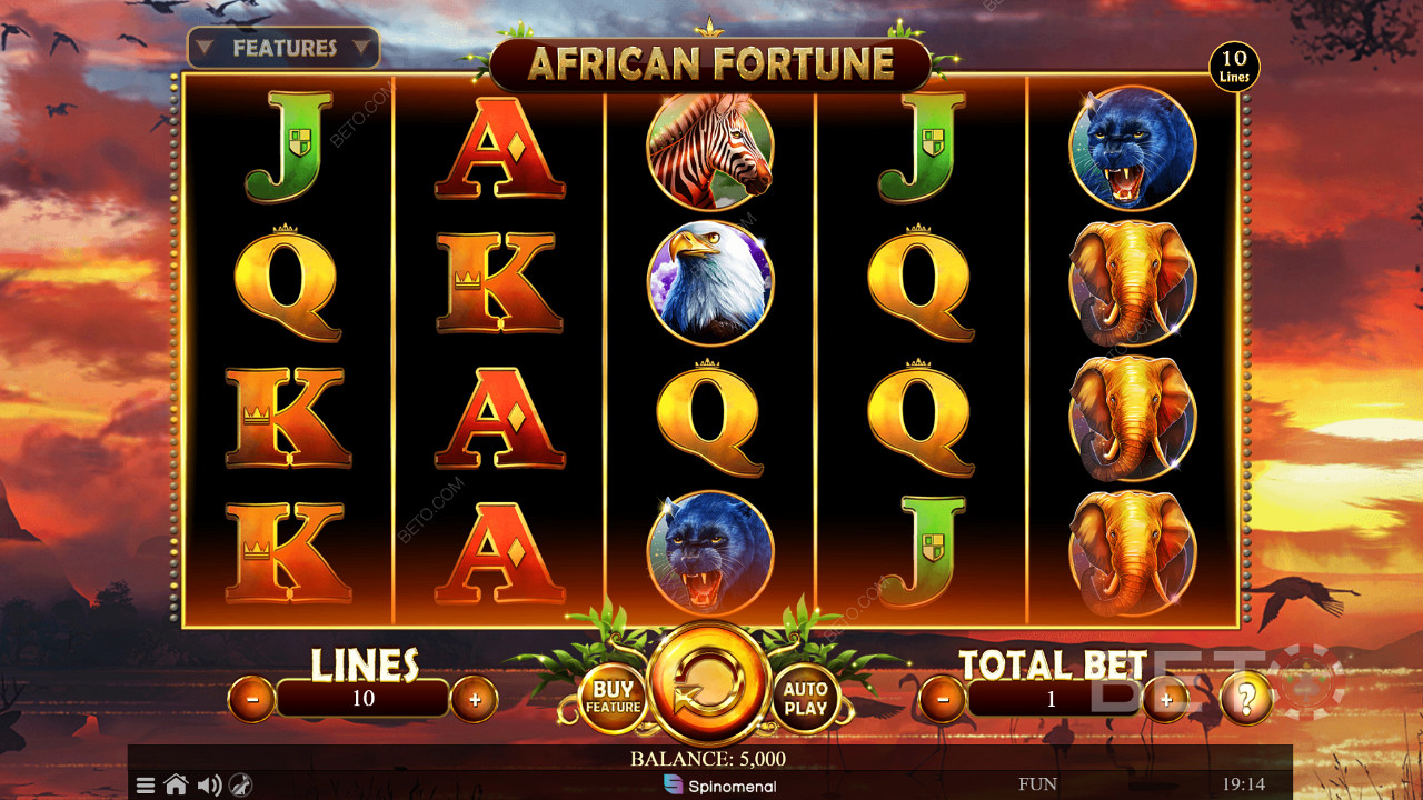 Lưới chơi 5x4 của African Fortune